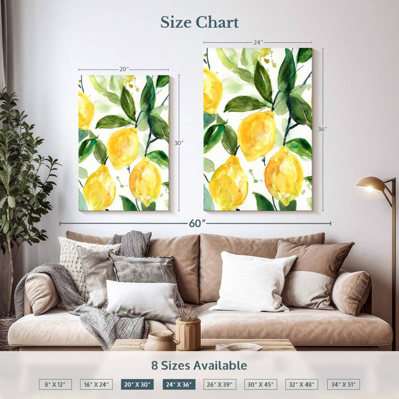Yarlin Lemony Branch II, 36" H x 24" W