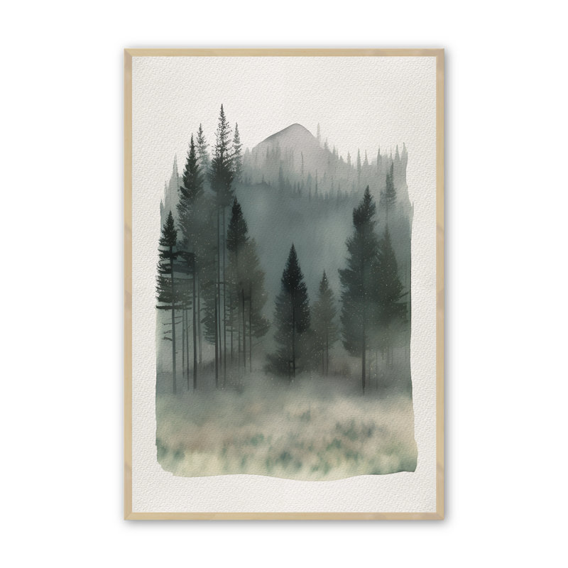 Ensemble de 3 pièces encadrées sur papier Mystique Forest, Érable brut, H 17,5 po x l 13,5 po x P 1 po