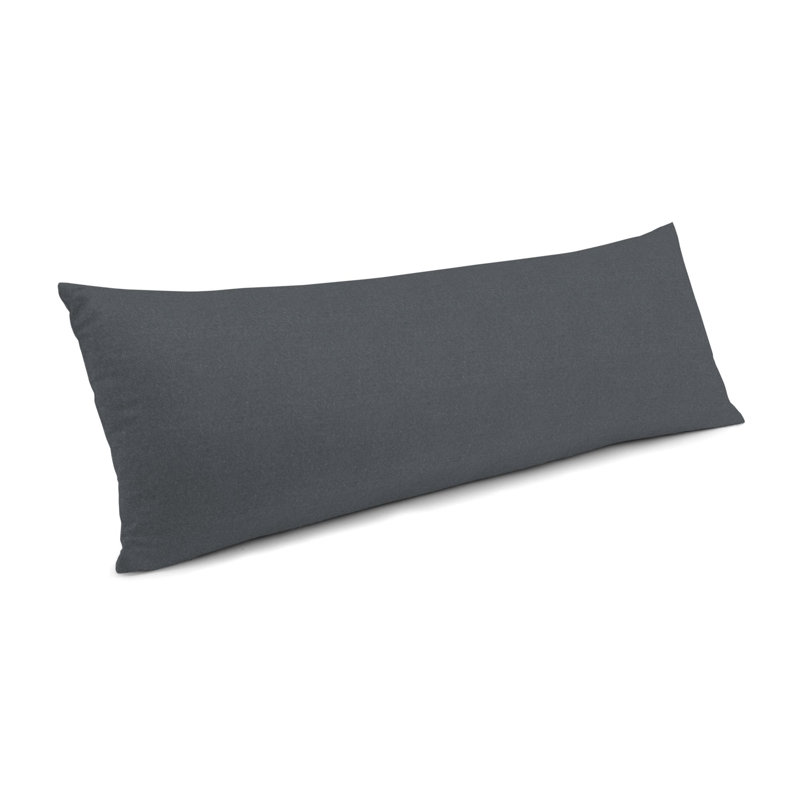 Housse et insert de coussin en velours ClassicVelvet, H 14 po x l 36 po, Gris chaleureux, Mélange de duvet