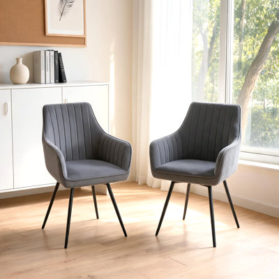 Fauteuil pivotant en velours côtelé de 22 po de largeur