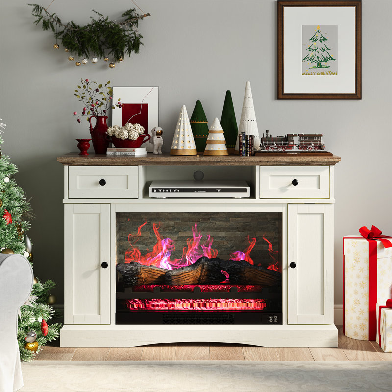 TV Stands With 28'' Fireplace, 7 Colours