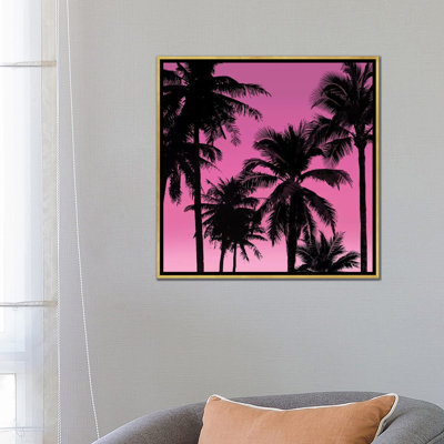 Palms Black On Pink II by Mia Jensen - Photograph