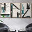 Ensemble de 3 pièces encadrées sur toile "Geometric Notes II"-97792066-97792059