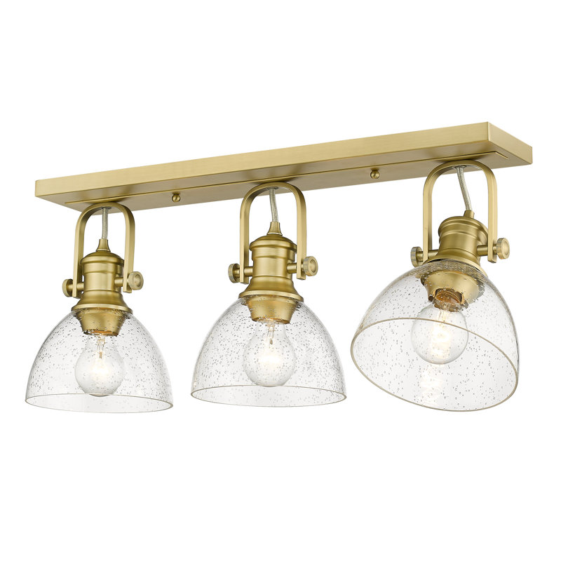 Bales Glass Semi Flush Mount, Seeded Glass, Brushed Champagne Bronze
