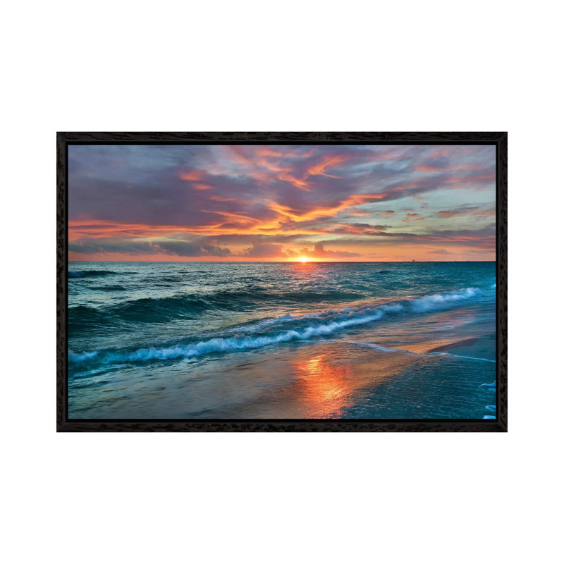 Sunset Over Ocean, Gulf Islands National Seashore, Florida by Tim Fitzharris - Floater Frame Gallery-Wrapped Canvas Giclée on Canvas