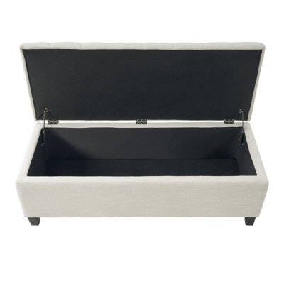 Upholstered Storage Ottoman Bench, Entryway Bench, End of Bed Bench, Ottoman Foot Rest