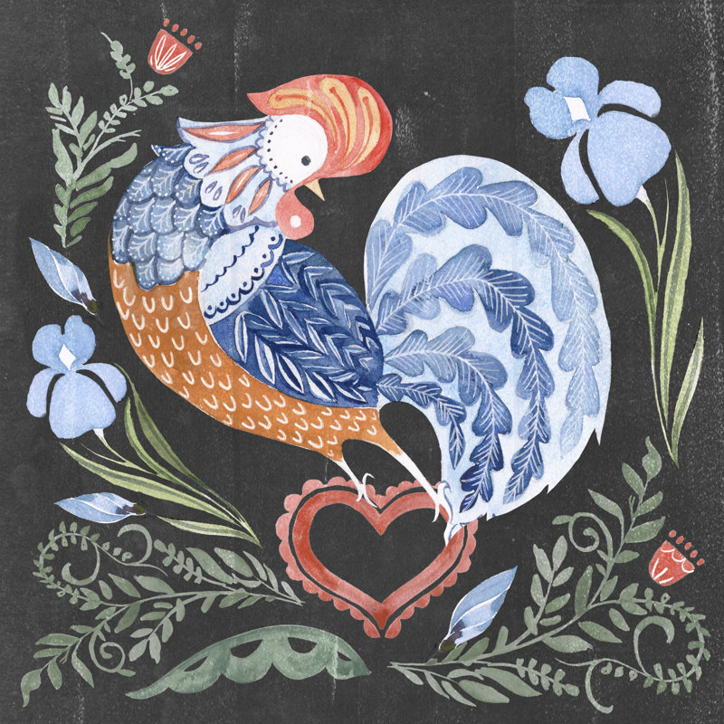 «Welcome Folk Garden I» par Jennifer Paxton Parker - peinture sur toile tendue, H 36 po x l 36 po