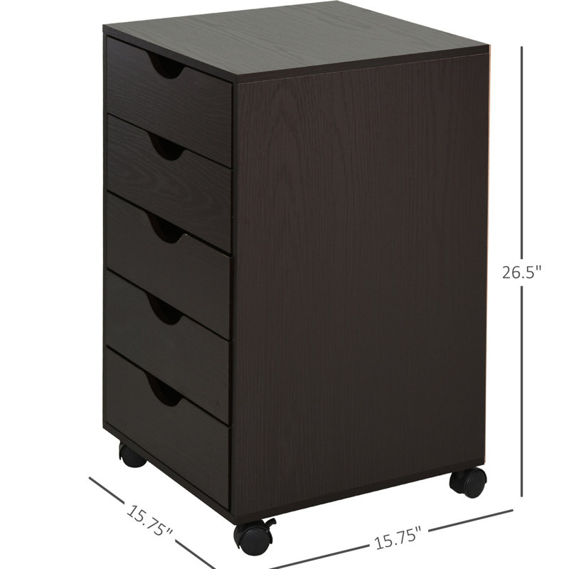 5 Drawer File Cabinet, Brown - Offers Efficient Storage For Office And Home Documents Nordic Minimalist Enhances & Decor With