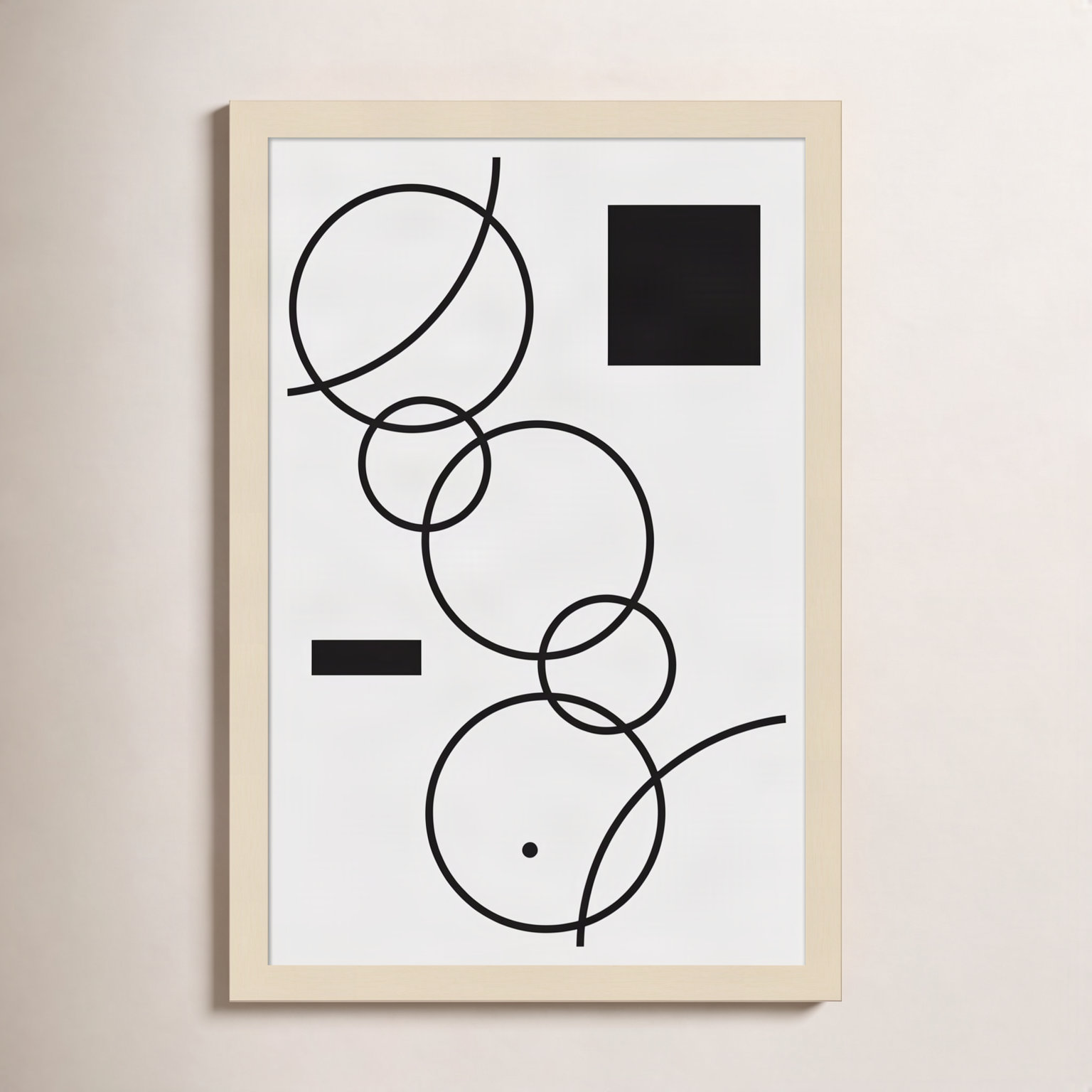 Minimal Shapes No. 1 Print, 21" H x 15" W x 1" D, Brown