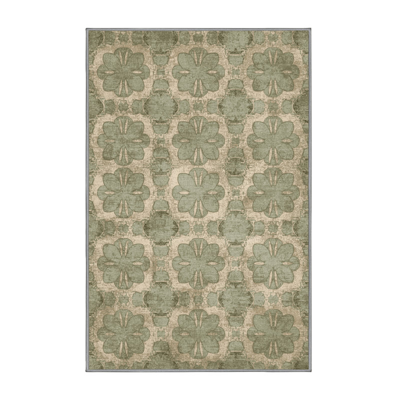 Soft Plush Fiorentino St Patties Modern & Contemporary Abstract Area Rug in Brown – Gray Binding, 7x9