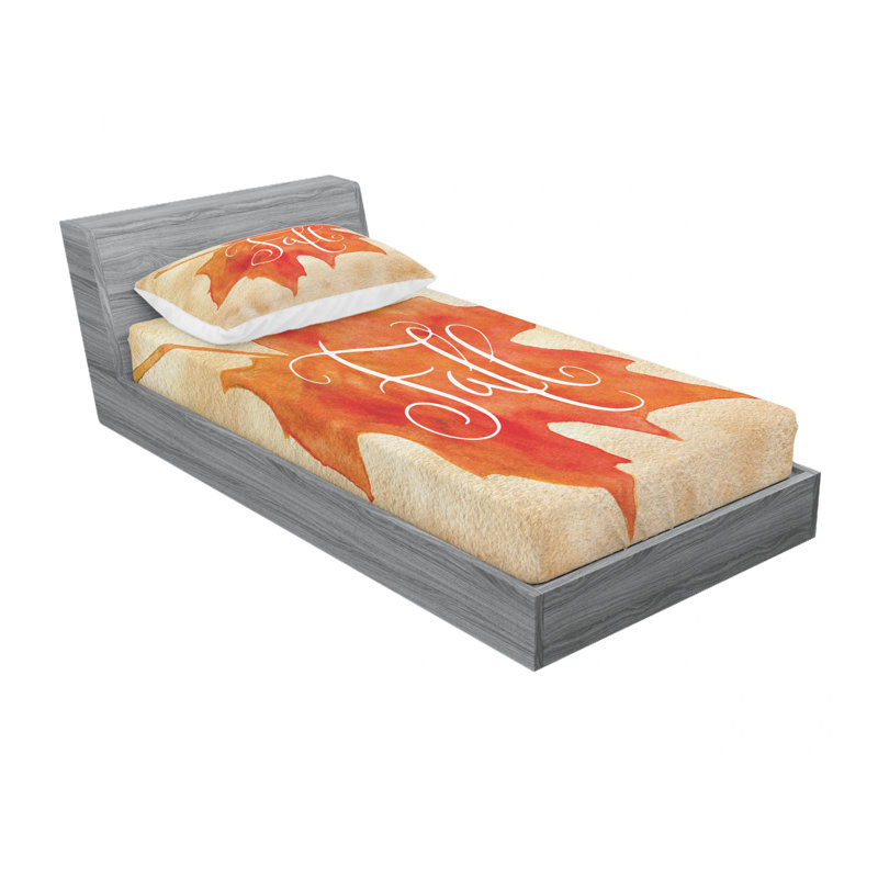 Ensemble de draps Vivid Maple Leaf, Ensemble de draps pour lit simple avec drap-housse