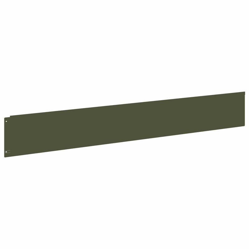 100 cm W Steel Lawn Edging Fencing with 30, 15cm H x 100cm W, Olive Green