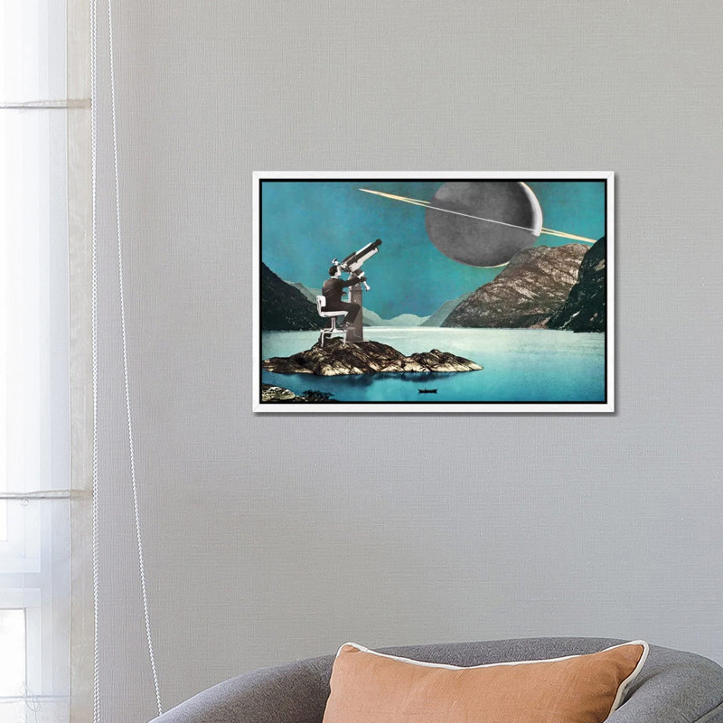 Eugenia Loli - The Astronomer by Eugenia Loli - Print on Canvas, White Framed, 66.04 cm H x 45.72 cm W