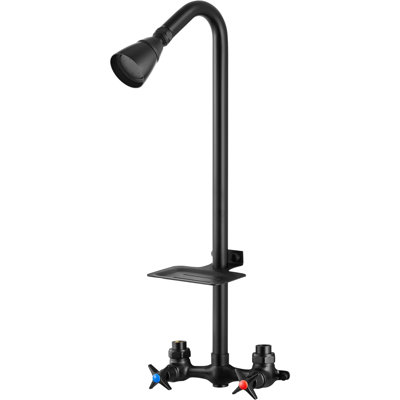 Outdoor Shower Kit,Outdoor Shower Fixtures Faucet System,Double Handle Exposed Shower