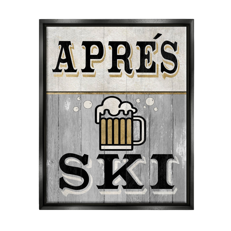 «Apres Ski Beer Brew», art giclée par Livi Finn, Cadre flottant noir de jais, H 21 po x l 17 po x P 1,7 po