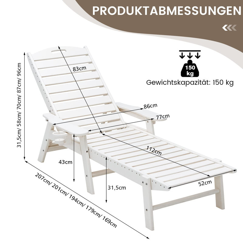 Adina 169cm Long Reclining Single Chaise