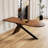 62.99"Medieval-style half-round solid wood dining table-257529443