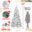Arbre de Noël floqué avec pointes - PVC enneigé et branches à aiguilles dures, structure à charnières pour une installation facile, support en métal stable - arbre de Noël réaliste à corps entier-533551706
