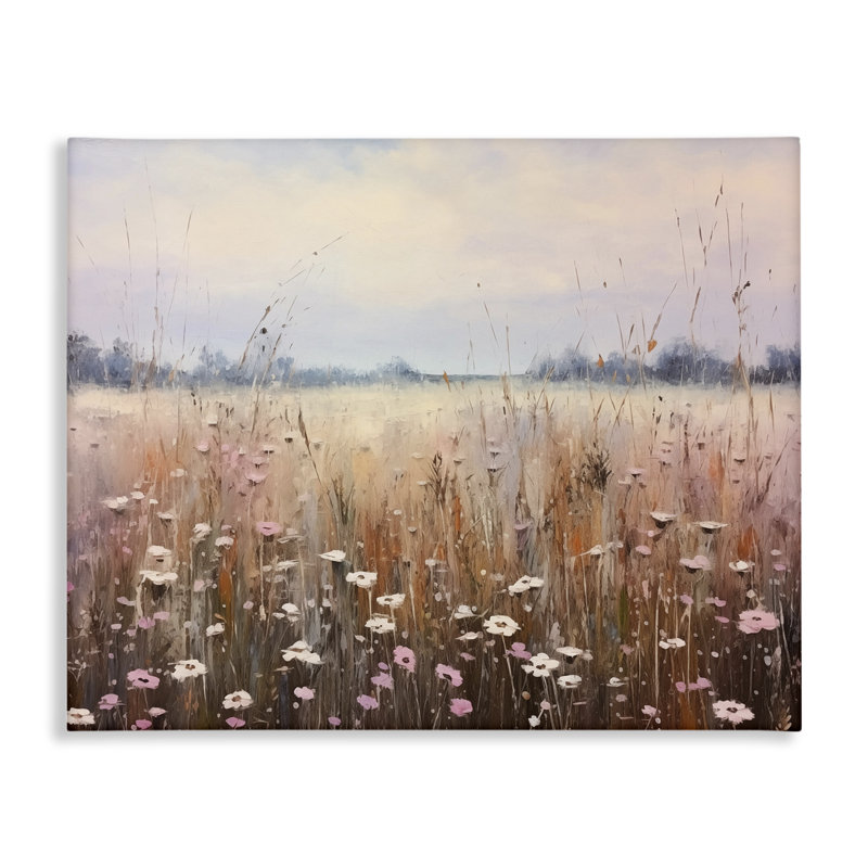 «Neutral Tone Wildflower Field Canvas», conception par Arlington Prints, H 30 po x l 40 po