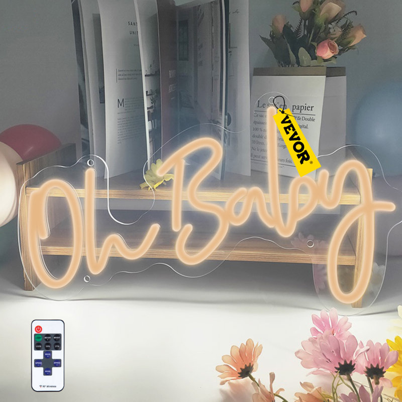 Enseigne néon Oh Baby 12 ", Blanc chaud