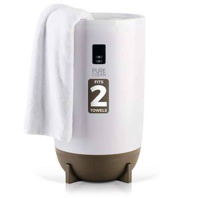 Seau chauffe-serviettes PURE Clean, avec parfum personnalisé pour spa et salle de bain, cadeaux de luxe pour lui et elle, arrêt automatique, convient à 2 grandes serviettes, couvertures, peignoirs, pyjamas (taupe)