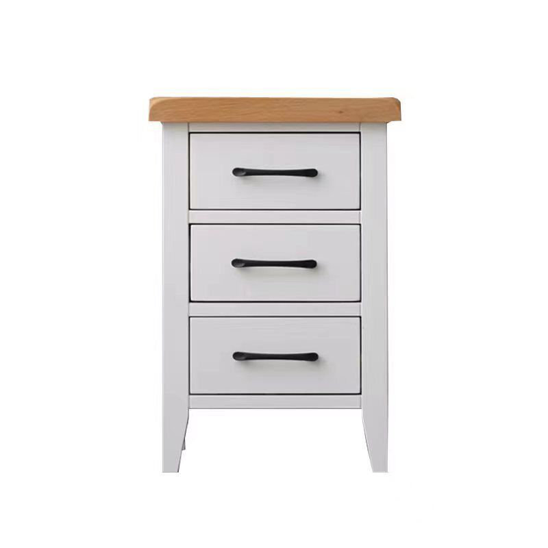 Aleksandras 38cm W Solid Wood Bedside Table, White
