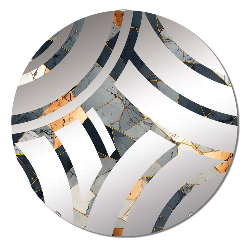 Chinaza - Miroir décoratif à vague centrale, 23,6 po x 23,6 po