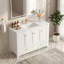 Ensemble de meuble-lavabo simple 48 po blanc avec lavabo en résine, 4 portes à fermeture douce et 2 tiroirs