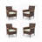 4-Piece All-Weather Brown Rattan Patio Dining Chair-582017332