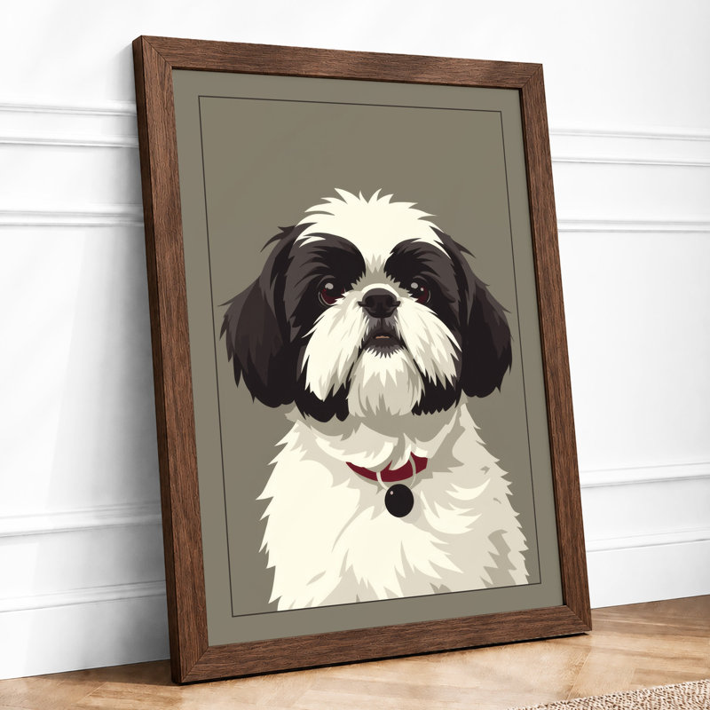Portrait Of Burgundy Collar Modern - Print, Walnut, A3 - 42.0 x 29.7 cm