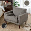Fauteuil club capitonné Iliana en chenille à accoudoirs carrés avec 2 coussins-621274500