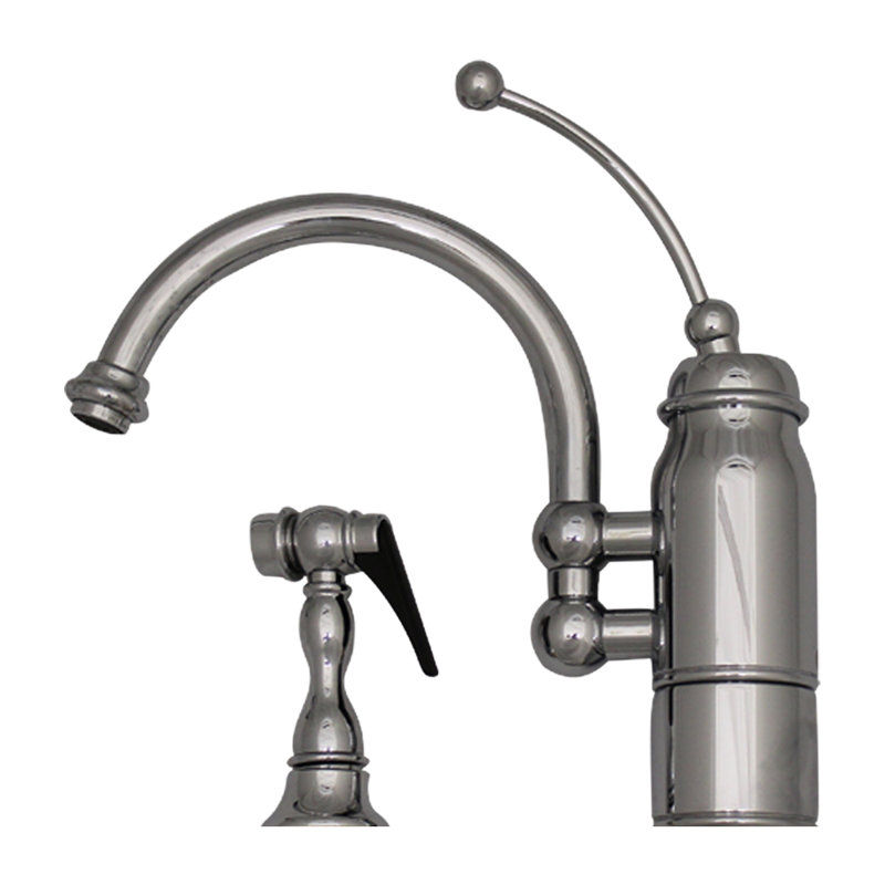 Robinet de cuisine monocorps à poignée simple New Horizon, Chrome poli