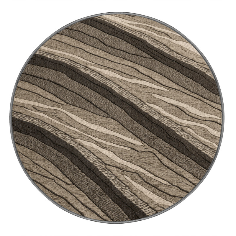 Washable Sand dunes Nautical Area Rug, Round 6'