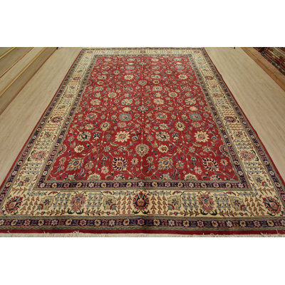 Vintage Oriental Rug 9’11” X 12’9” Red Wool Traditional Hand-Knotted Carpet