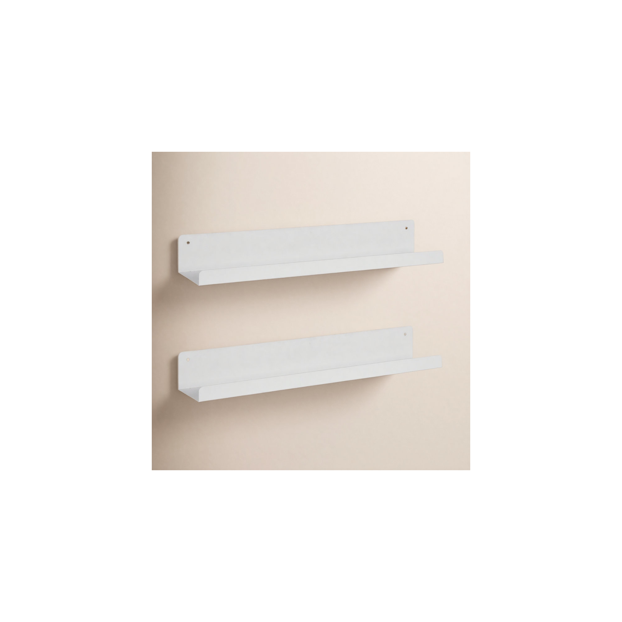 Tara Metal Floating Shelf, White, 3.25" H x 23.75" W x 4.5" D