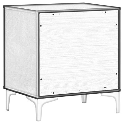 Black and Gold 2-Drawer Rectangular Nightstand