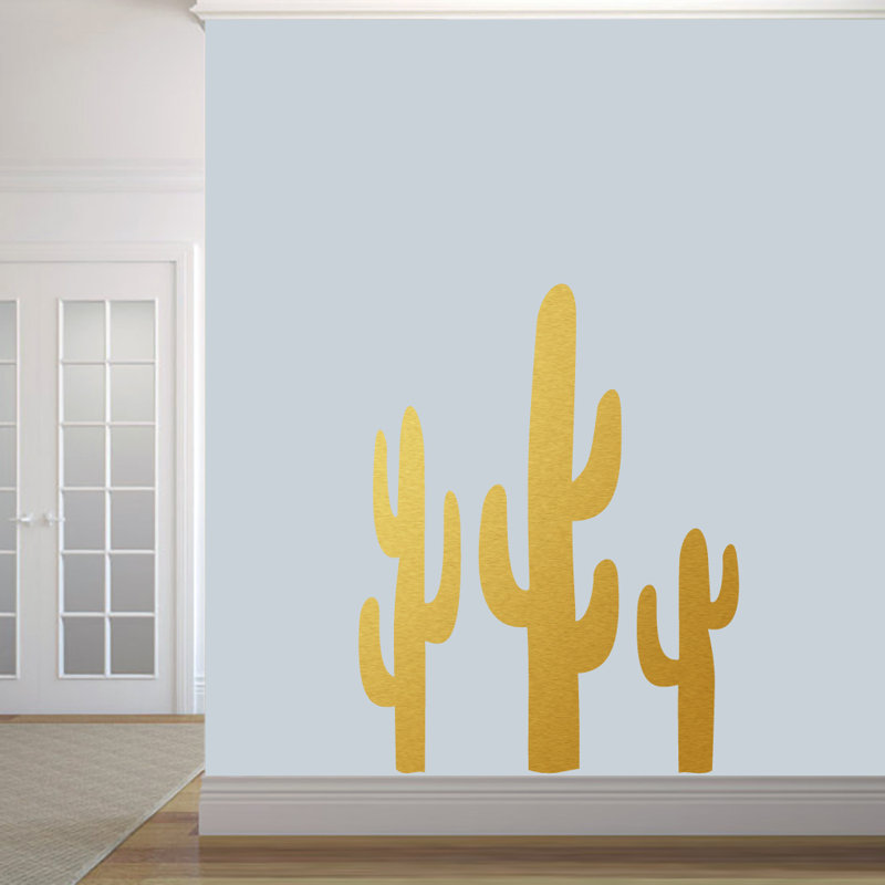 Plants & Flowers Non-Wall Damaging Wall Decal, Gold
