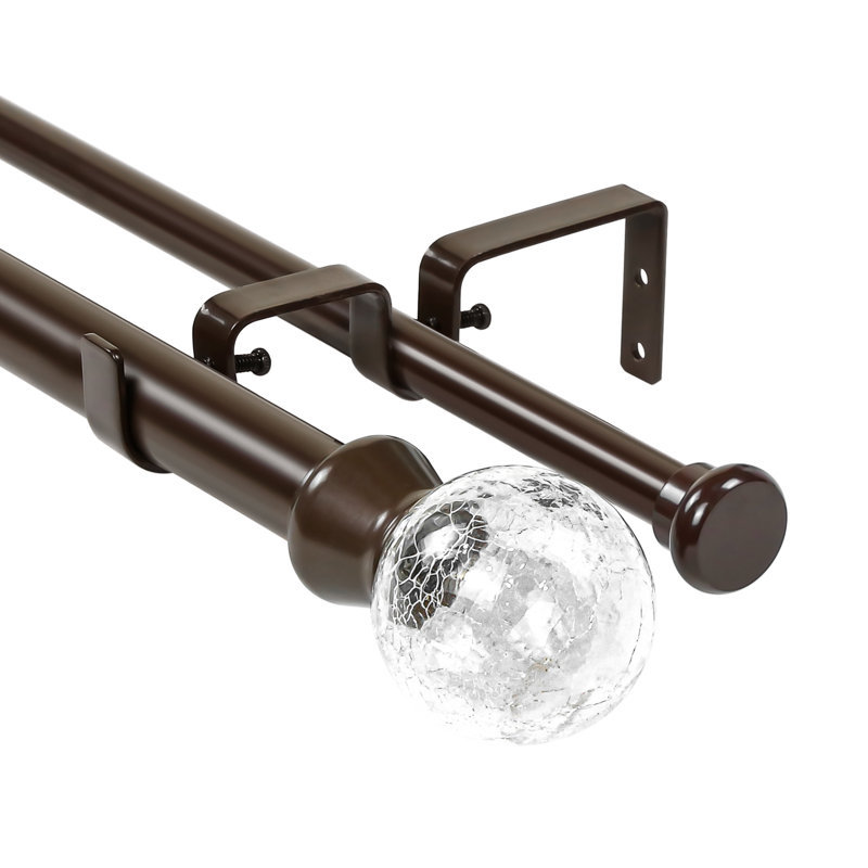 Tringle à rideaux double Mullenax, Bronze, H 1 po x l 120 po x P 1 po