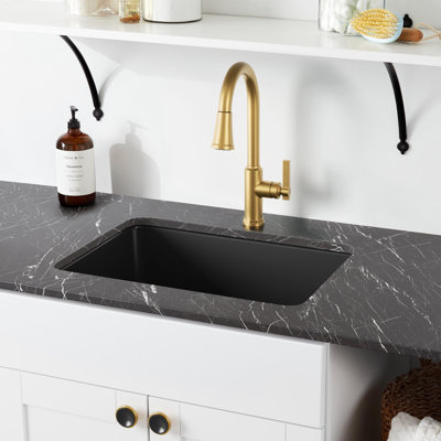 Évier à lessive 25 po en composite de granite à montage double Totten - encastré ou encastré