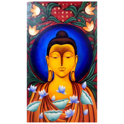 Antah Chetna - Bouddha | Technique mixte sur toile | Par Mohit Bhardwaj