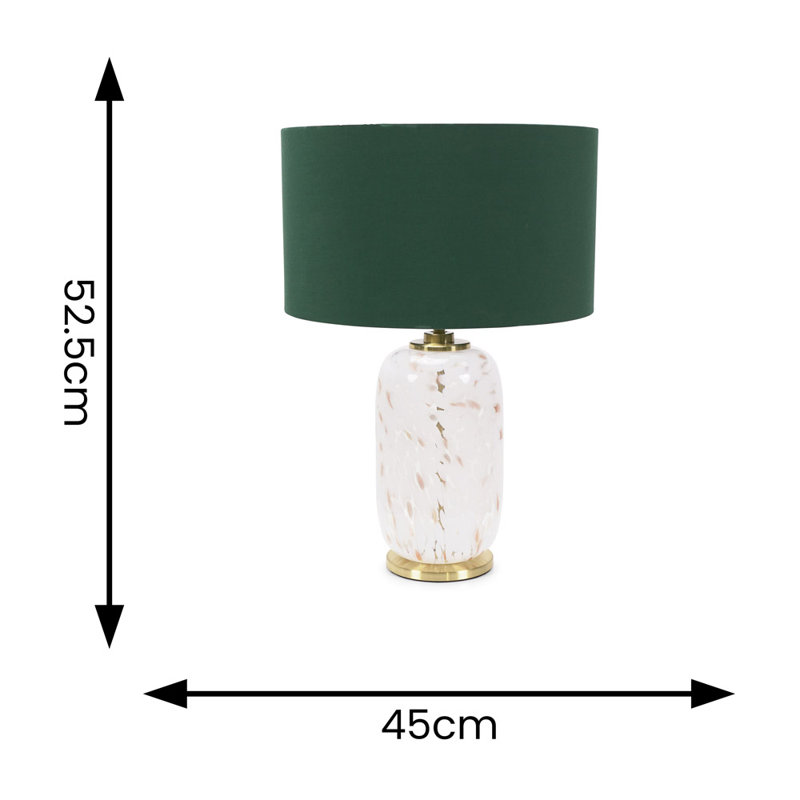 Glass Table Lamp, Green, No
