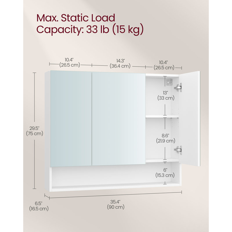 Anesca Wall Mounted Required Bathroom Cabinet