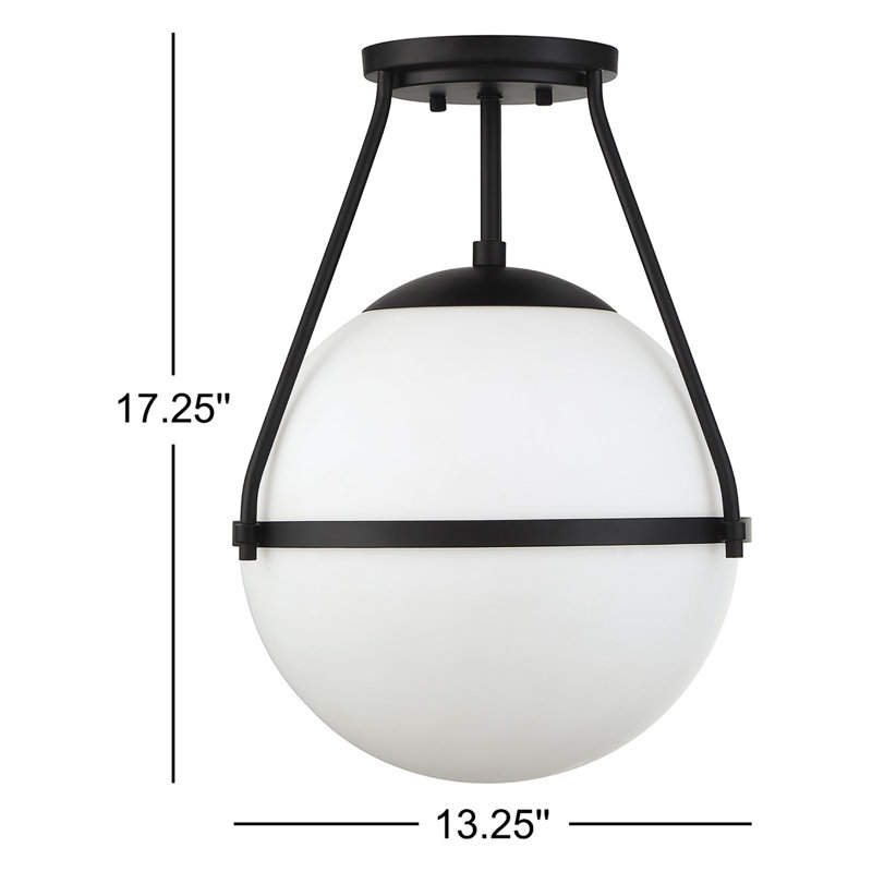 Plafonnier 1 lumière Amirah en noir mat, Noir mat