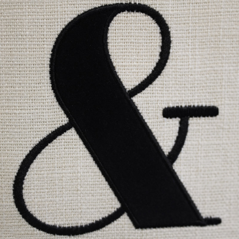 Edie@Home Embroidered Reversible Throw Pillow, Black, &