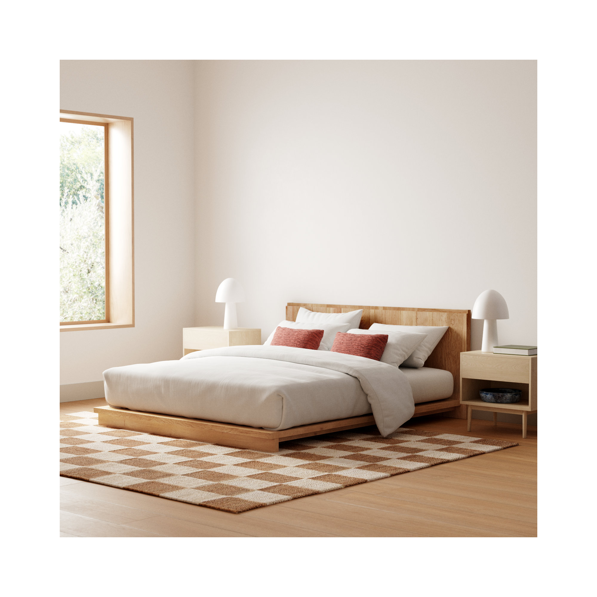 Odette Solid Wood Bed, King