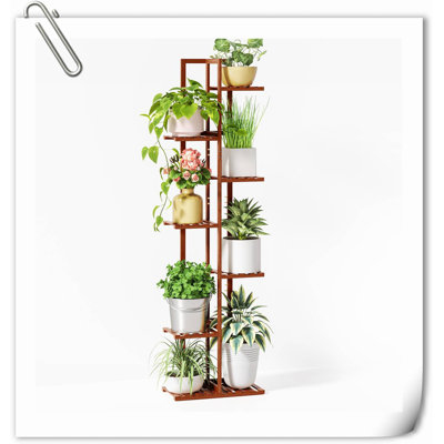 Plant Stand Indoor, 6 Tier 7 Potted Bamboo Plant Stands For Indoor Plants, Corner Plant Stand,Plant Shelf For Indoor, Tiered Plant Stands, Talll Indoo by Arlmont & Co.