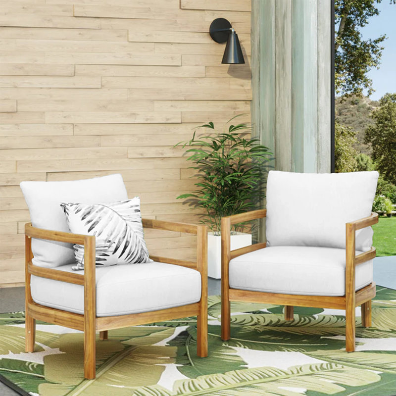 Siège de jardin moderne en bois d'acacia luxueux et confortable pour le jardin