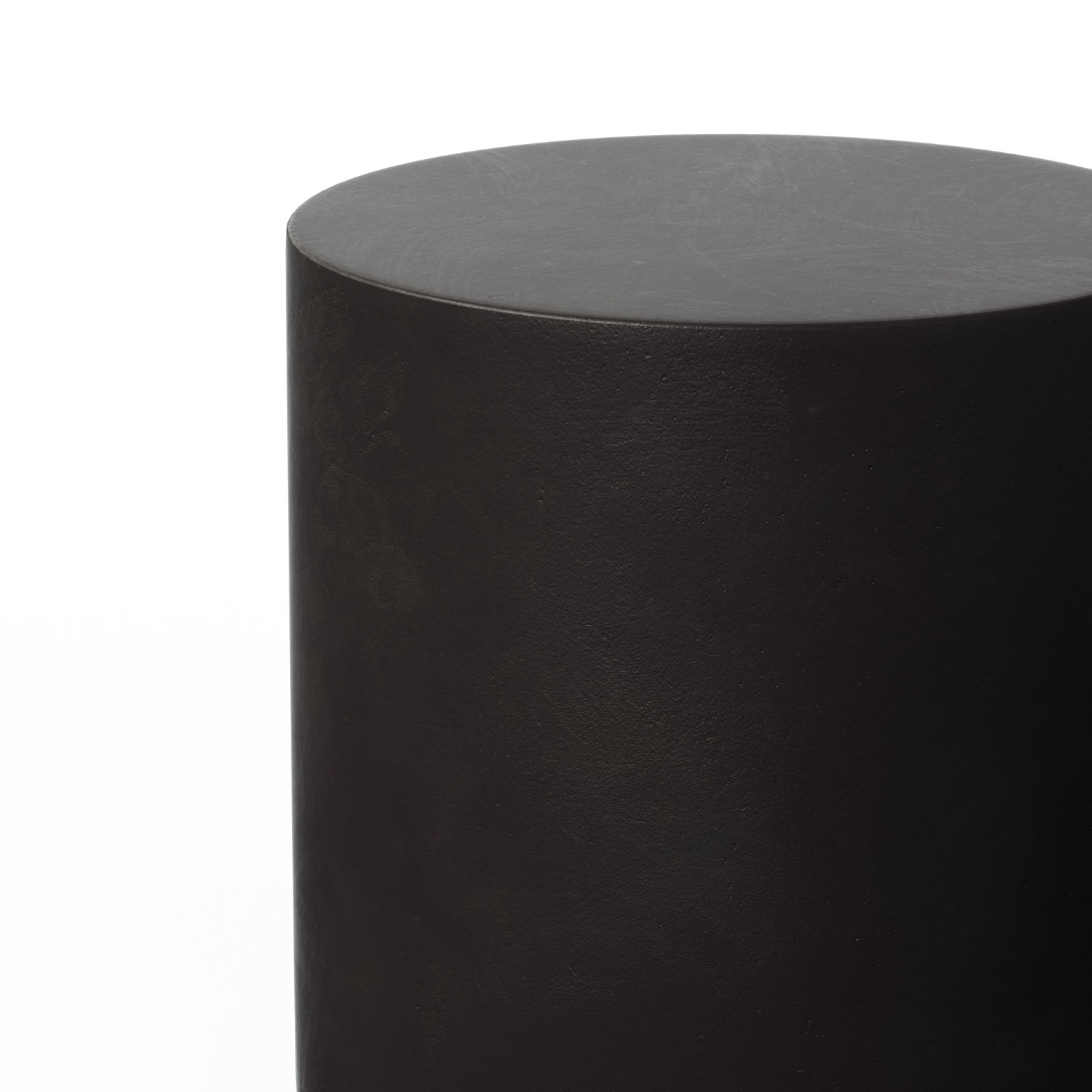 Concrete Pedestal End Table, Lava Brown, 15.75" H x 15.75" W x 15.75" D