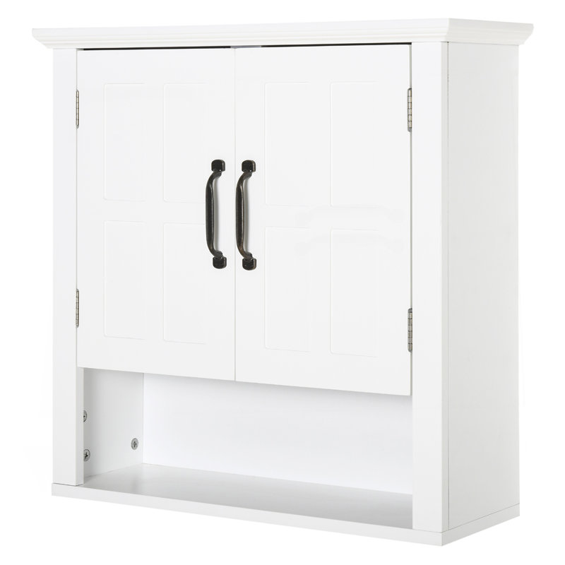 Medicine Cabinet, 3-Tier Bathroom Wall Cabinet With Adjustable Shelf And 2 Doors, Bathroom Cabinet For Over The Toilet, White