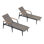  Ensemble de 2 chaises longues d'extérieur en osier avec accoudoirs en bois